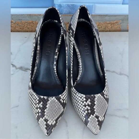 M.Gemi Snakeskin Print Wedge Heels 35/5 - Picture 2 of 11
